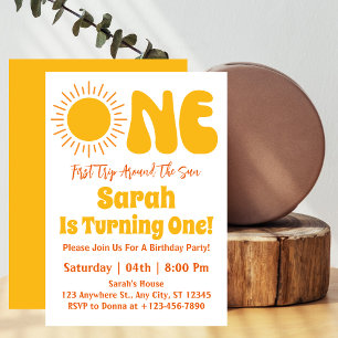 Invitation Premier Voyage Autour Du Soleil 1Er Anniversaire