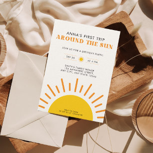 Invitation Premier voyage autour du Soleil 1er anniversaire