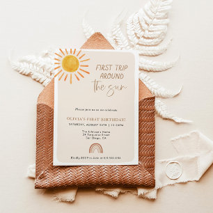 Invitation Premier voyage autour du soleil 1er anniversaire