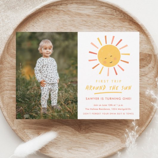 Invitation Premier voyage autour du soleil 1er anniversaire