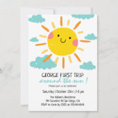 Invitation Premier Voyage Autour Du Soleil 1Er Anniversaire (Devant)