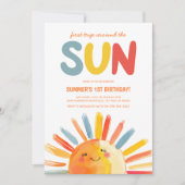 Invitation Premier Voyage Autour Du Soleil 1Er Anniversaire (Devant)