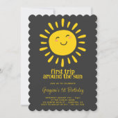 Invitation Premier voyage autour du soleil 1er anniversaire (Devant)