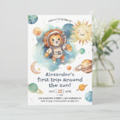 Invitation Premier Voyage Autour Du Soleil | 1er anniversaire (Debout devant)