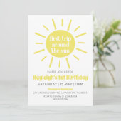 Invitation Premier Voyage Autour Du Soleil 1Er Anniversaire (Debout devant)