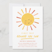 Invitation Premier voyage autour du soleil 1er anniversaire (Devant)