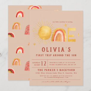 Invitation Premier Voyage Autour Du Soleil   1er anniversaire