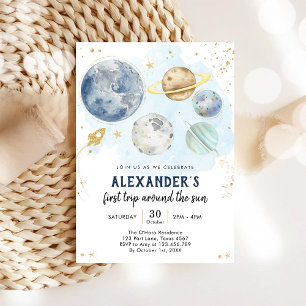 Invitation Premier voyage autour du Soleil 1er anniversaire d