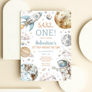 Invitation Premier voyage autour du Soleil 1er anniversaire d