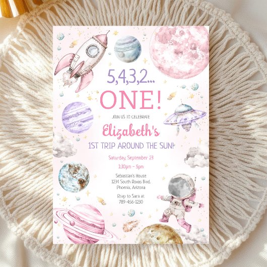 Invitation Premier voyage autour du Soleil 1er anniversaire d