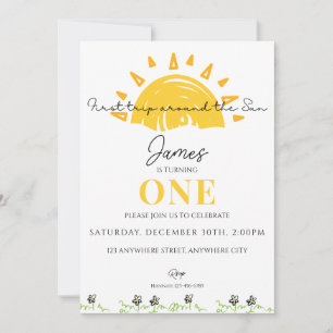 Invitation Premier voyage autour du soleil 1er anniversaire F