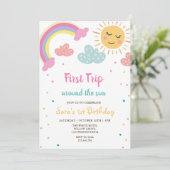 Invitation Premier voyage autour du soleil 1er anniversaire f (Debout devant)