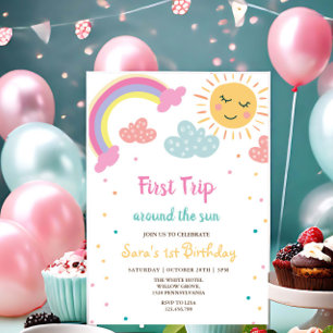 Invitation Premier voyage autour du soleil 1er anniversaire f