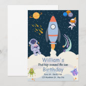 Invitation Premier voyage autour du soleil 1er anniversaire i (Devant / Derrière)