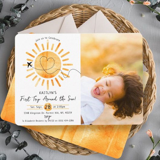 Invitation Premier voyage autour du soleil 1er anniversaire P