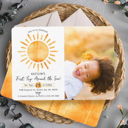 Invitation Premier voyage autour du soleil 1er anniversaire P