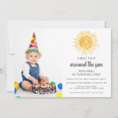 Invitation Premier voyage autour du soleil 1er anniversaire P (Devant)