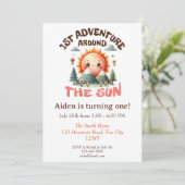 Invitation Premier voyage autour du soleil Anniversaire (Debout devant)