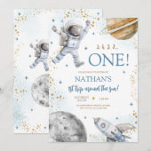 Invitation Premier voyage autour du soleil Anniversaire (Devant / Derrière)