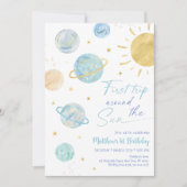 Invitation Premier voyage autour du Soleil Blue Space Anniver (Devant)