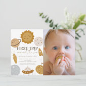 Invitation Premier voyage autour du Soleil Boho 1er anniversa (Debout devant)