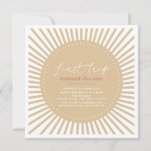 Invitation Premier Voyage Autour Du Soleil Boho 1Er Anniversa (Devant)