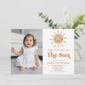 Invitation Premier Voyage Autour Du Soleil Boho 1ère fête d'a (Debout devant)