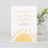 Invitation Premier Voyage Autour Du Soleil Boho Anniversaire (Debout devant)