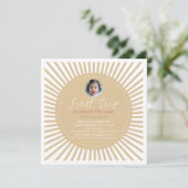 Invitation Premier Voyage Autour Du Soleil Boho Photo 1er Ann (Debout devant)