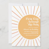 Invitation Premier Voyage Autour Du Soleil Boho Sunshine (Devant)