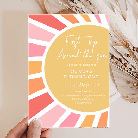 Invitation Premier Voyage Autour Du Soleil - Boho Sunshine An