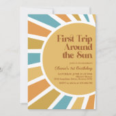 Invitation Premier Voyage Autour Du Soleil Boho Sunshine Anni (Devant)