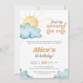 Invitation Premier Voyage Autour Du Soleil Boho Sunshine Anni (Devant)
