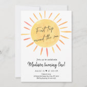 Invitation Premier Voyage Autour Du Soleil Boho Sunshine Anni (Devant)