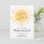 Invitation Premier Voyage Autour Du Soleil Boho Sunshine Anni (Debout devant)