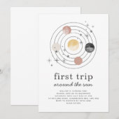 Invitation Premier Voyage Autour Du Soleil Espace Anniversair (Devant / Derrière)