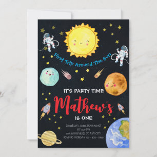 Invitation Premier Voyage Autour Du Soleil Extérieur 1Er Anni
