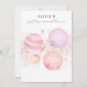 Invitation Premier Voyage Autour Du Soleil Fille Anniversaire (Dos)