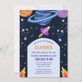 Invitation premier voyage autour du soleil galaxy enfant anni (Devant)