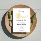 Invitation Premier Voyage Autour Du Soleil Mignonne 1Er Anniv