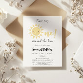 Invitation Premier Voyage Autour Du Soleil Mignonne 1Er Anniv