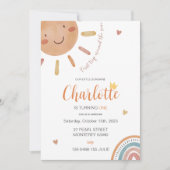 Invitation Premier Voyage Autour Du Soleil Petit Soleil Anniv (Devant)