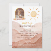 Invitation Premier voyage autour du soleil Photo 1er Annivers (Devant)