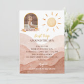Invitation Premier voyage autour du soleil Photo 1er Annivers (Debout devant)