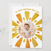 Invitation Premier voyage autour du soleil photo anniversaire (Devant)