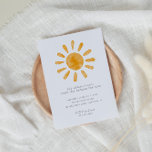 Invitation Premier voyage autour du soleil Premier anniversai<br><div class="desc">Célébrez le grand premier anniversaire de votre petit soleil avec cette invitation simple mais incroyablement mignonne "premier voyage autour du soleil" fête d'anniversaire! Ce design est doté d'un soleil aquarelle et d'une belle typographie.</div>