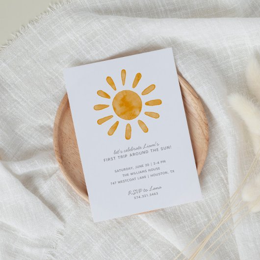 Invitation Premier voyage autour du soleil Premier anniversai