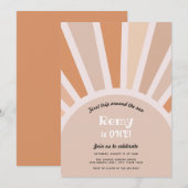 Invitation Premier voyage autour du soleil Premier anniversai (Devant / Derrière)