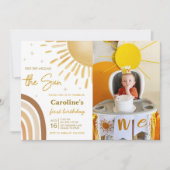 Invitation Premier Voyage Autour Du Soleil Rainbow Photo Anni (Devant)