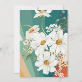 Invitation Premier voyage autour du soleil | Retro Daisy Rain (Dos)